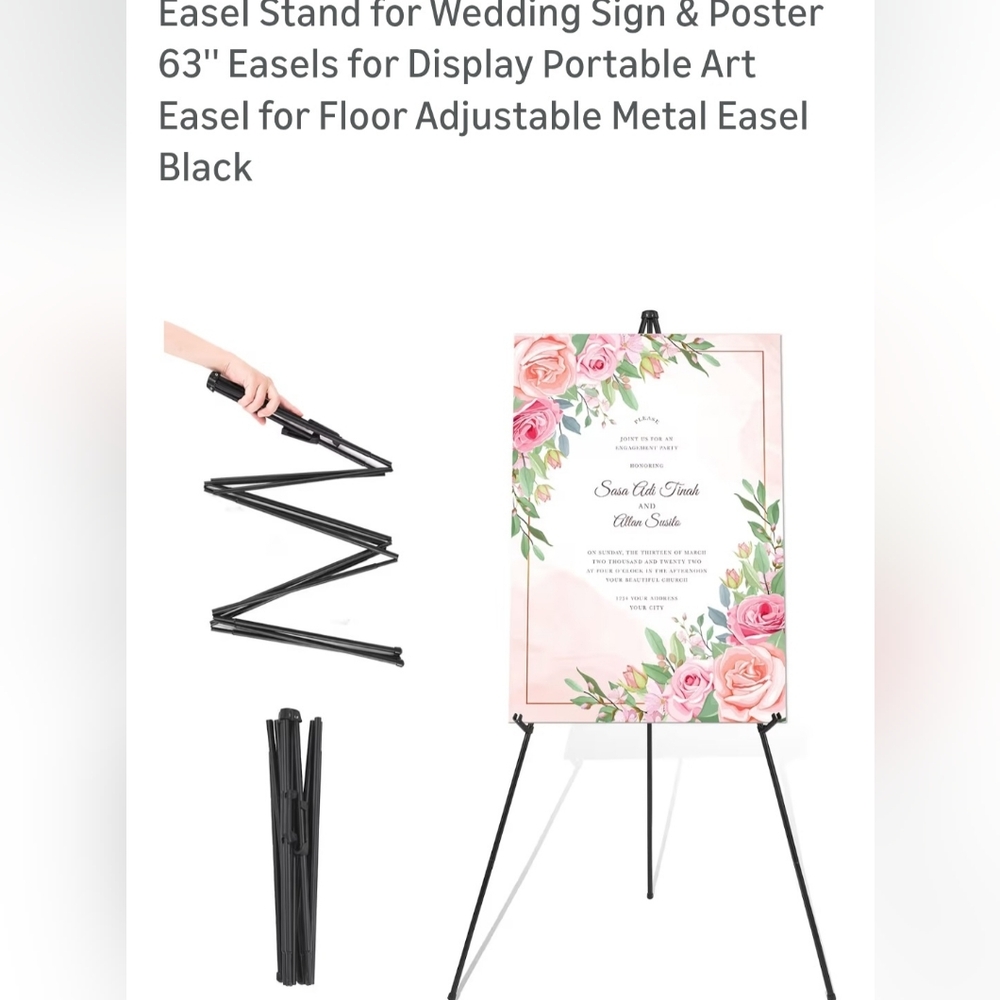 Black Adjustable Easel